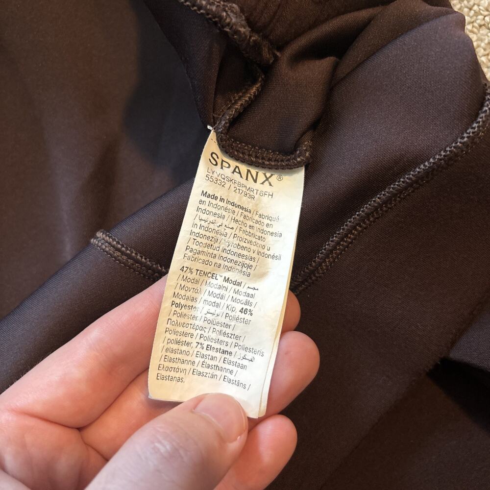 SPANX Brown Pants Air Essentials Stretch Straight Leg 21793R Women Sz XL 28” - Picture 3 of 10